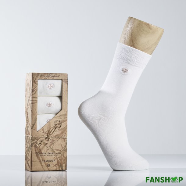 Bambusa lange sokker, hvid 5 pk.